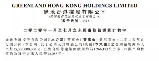 绿地香港上半年销售业绩惨淡 恐再次爽约年度销售目标