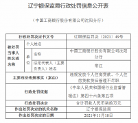 违规发放住房贷款 工商银行两分行合计被罚100万