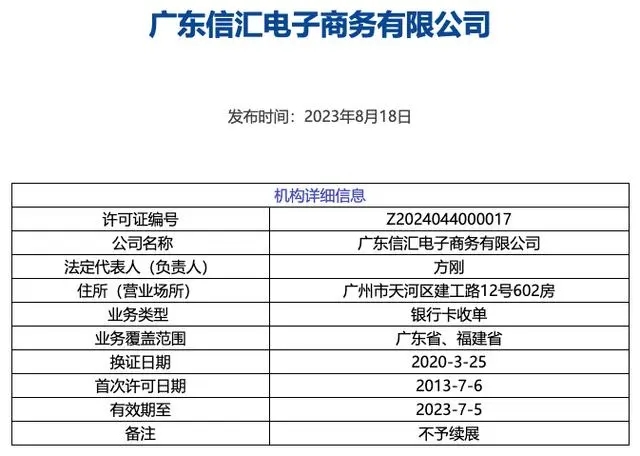  涉案的第三方支付公司为广东信汇电子商务有限公司（简称“信汇支付”）