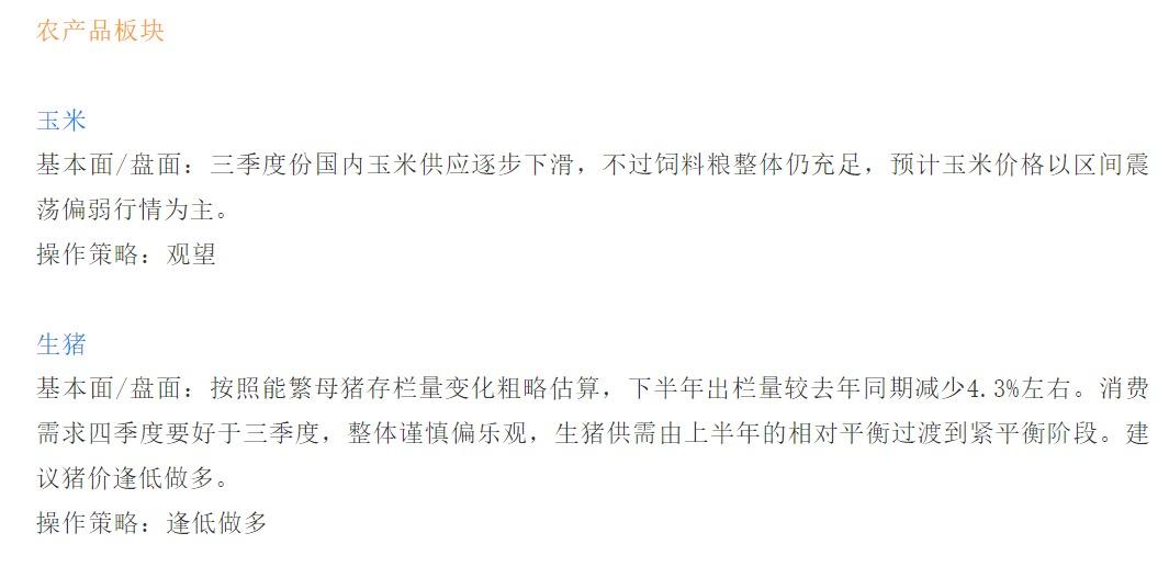 笼罩种类有：宏不雅观剖析、原油燃料油等能源化工、玉米生猪等农产品、黑色系如铁矿石焦煤焦炭螺纹钢、有色系如工业硅碳酸锂等